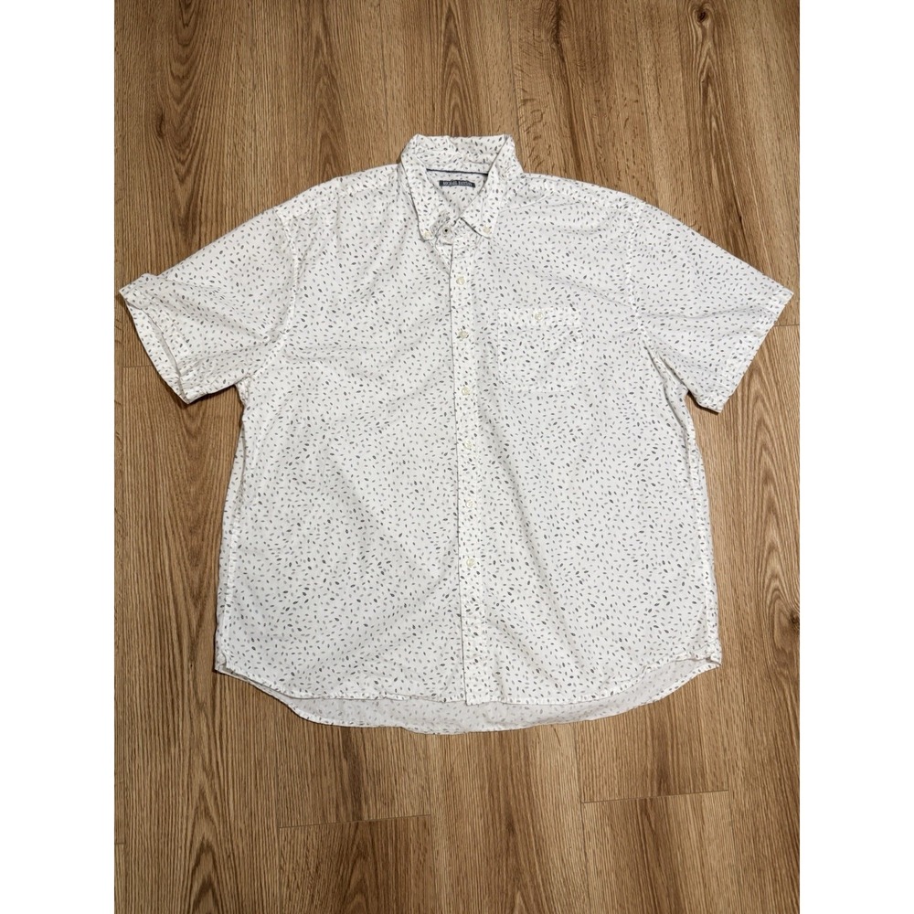 NWT Michael Bastian Men's White W/Parrot Print Short Sleeve Button Shirt - XXL